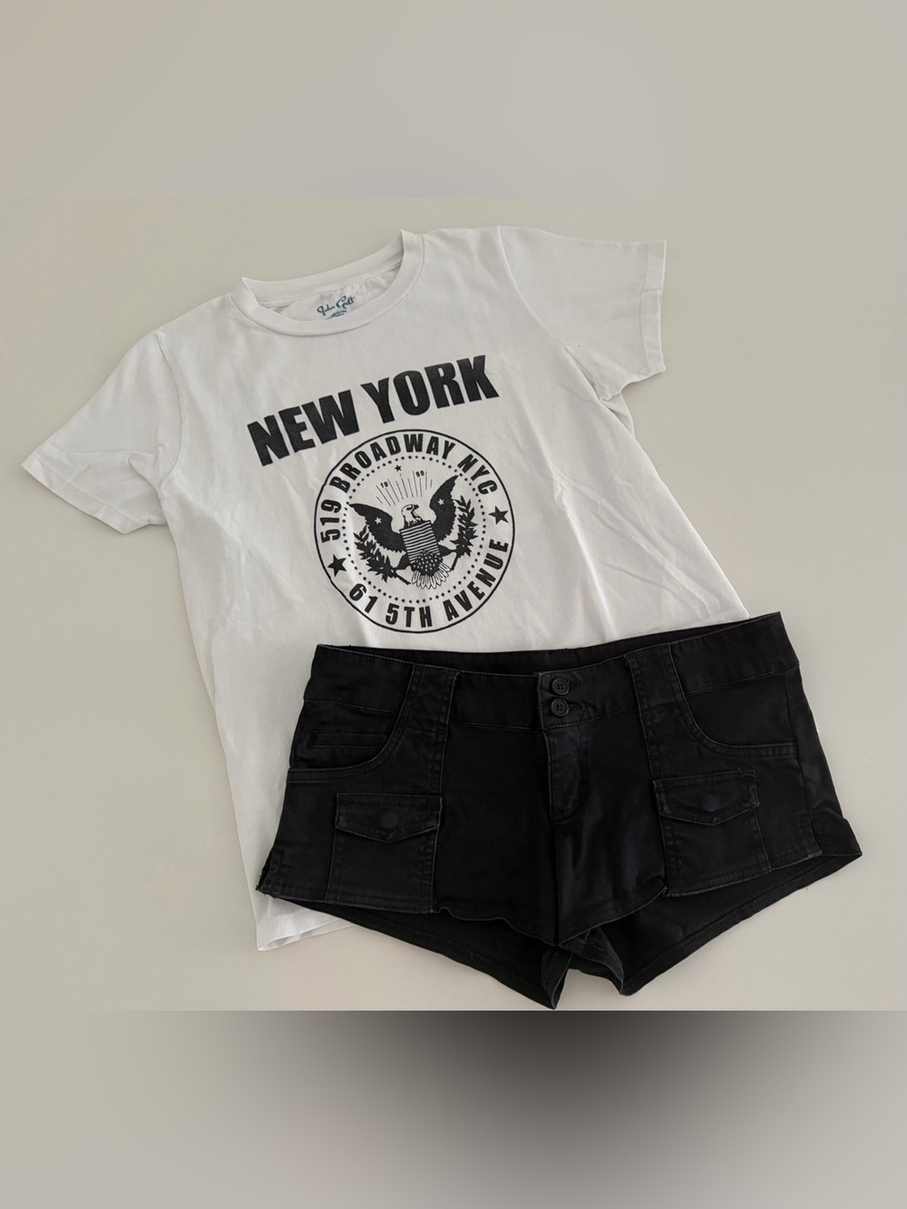 Brandy Melville Black Cargo Shorts And Tee